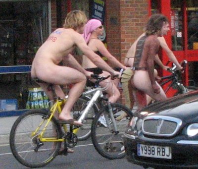 Naked cyclist w
